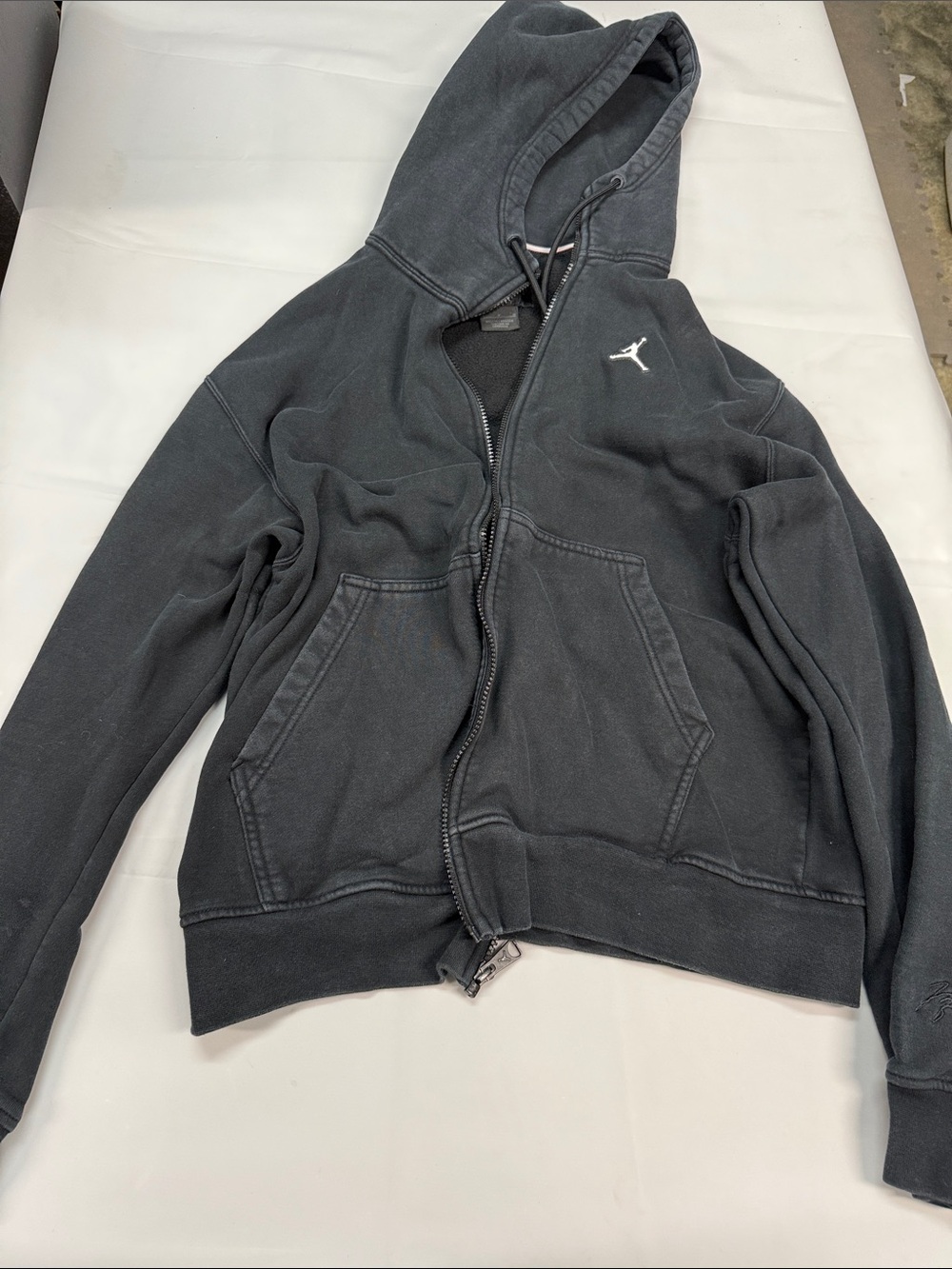 Jordan Black Hooded Full-Zip Sweatshirt with White Jumpman
